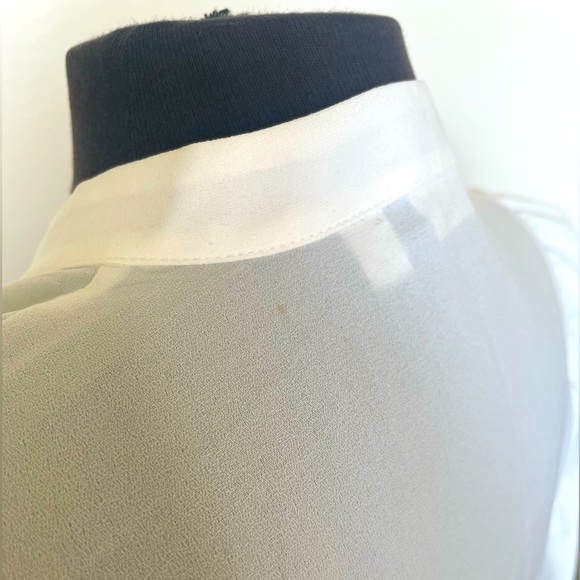 Wilfred ruffled white blouse with silk trim size medium - Picture 5 of 8